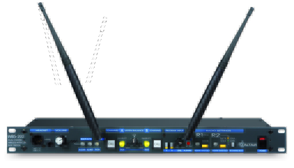 Intercom wireless de doble canal Altair serie WB-202