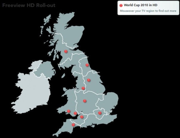 Previsiones de Freeview HD coincidiendo con el Mundial 2010