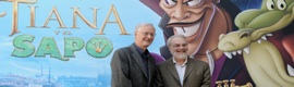 The 'parents' of the Little Mermaid visit Madrid to present 'Tiana and the Frog'