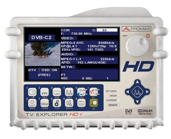 Medidor de campo HD Ranger ECO para DVB-T2, DVB-C2 y DVB-S2 TDTprofesional