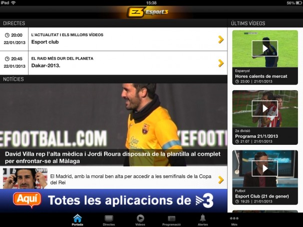 Esport3 en iPad