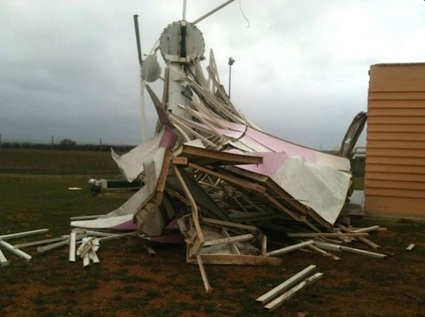 Daños en el Telepuerto de Arganda (Foto: Mediapro)