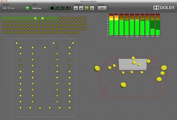 Dolby Atmos Plug-in Monitor User Interface