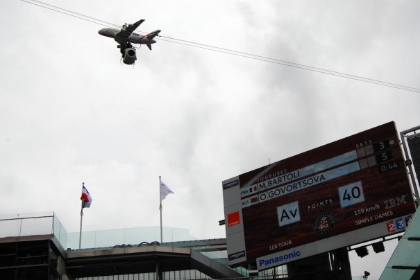 Cablecam de Emirates en Roland Garros