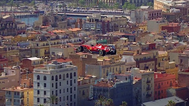 Rodaje spot de Banco Santander con Ferrari en Barcelona