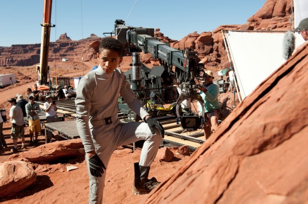 Jaden Smith en el set de rodaje de 'After Earth' (Foto: Columbia Pictures).