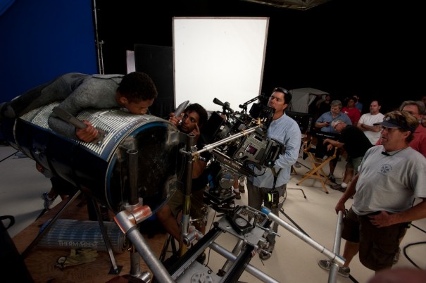 Jaden Smith en el set de rodaje de 'After Earth' (Foto: Columbia Pictures).