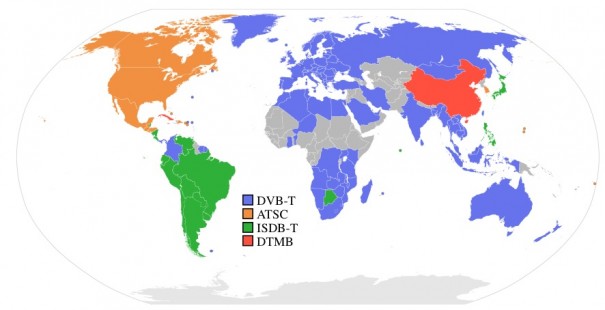 Estándares mundiales de TDT