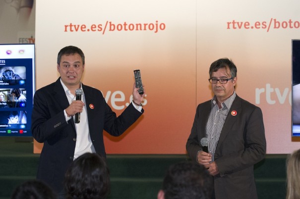 Villa y Asensi en la presentación de RTVE Botón Rojo