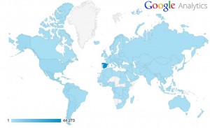 Distribución geográfica de Panorama del 15/01/2014 al 15/02/2014 (Fuente: Google Analytics)