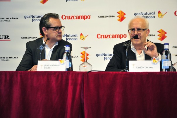 Juan Antonio Vigar, director Festival de Málaga, y Ramón Colom, presidente de FAPAE (Foto: Ana Belén Fernández)