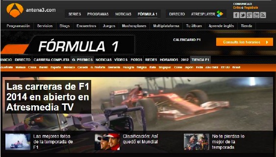 Fórmula 1 multipantalla