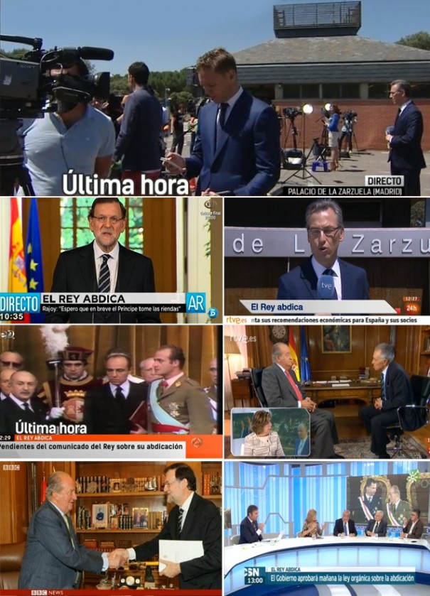 Cobertura televisiva de la abdicación del Rey