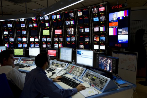 Control de informativos en Torrespaña TVE (Foto: A. Nevado)