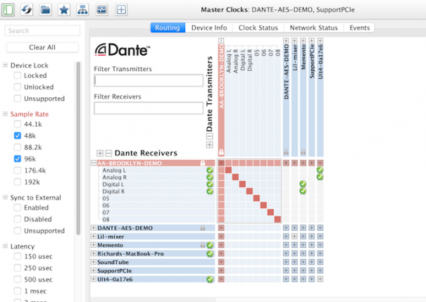 Audinate Dante Controller v3.10