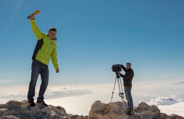 13Tv en el Teide (Foto: Rafael Cedrés)