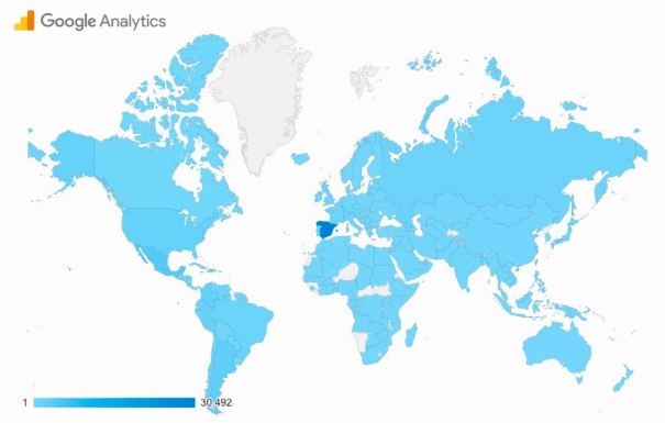 Audiencias mundiales de Panorama (Noviembre 2016, fuente Google Analytics)