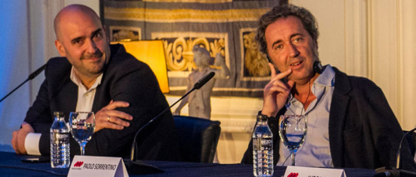 Javier Méndez (responsable de producción de contenidos del Grupo MEDIAPRO) y Paolo Sorrentino (creador y director de “The New Pope”).