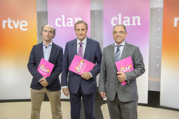 Yago Fandiño, Eladio Jareño y Rodolfo Domínguez en la presentación de Clan Internacional