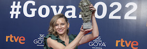 Vanessa Marimbert, Goya a Mejor Montaje por la semana frenética de Básculas Blanco en ‘El buen patrón’