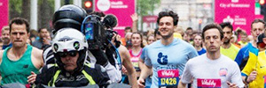 LiveU's LU800 5G backpacks, responsible for coverage of the Vitality London 10,000 race