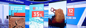 Telecinco creates the “most advanced news set in Spain”: 210 m2 of screens, Spidercam, AI…