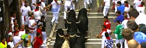 The San Fermín running of the bulls, more spectacular on RTVE: in HD and with a zip line camera in Estafeta