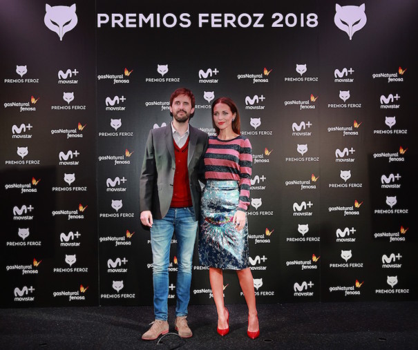 Julián López y Paula Echevarría en el anuncio de los nominados a los Premios Feroz 2018. Fotógrafo: Cipriano Pastrano