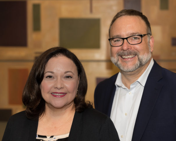 Mitzi Dominguez and Bob Boster, CEO and president of Clear-Com, respectively