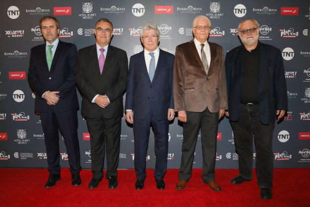 Miguel Ángel Benzal, Gonzalo Elvira, Enrique Cerezo, Mario Casillas e Iván Trujillo en la presentación de los Premios Platino