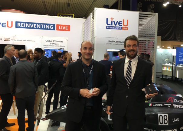 Mario Stefanelli (Park 7) y Jean Christophe Albou (LiveU)