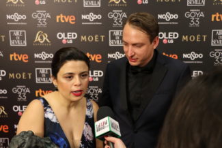 Gabriela Rodríguez y Nicolás Celís recogen el Goya de 'Roma'