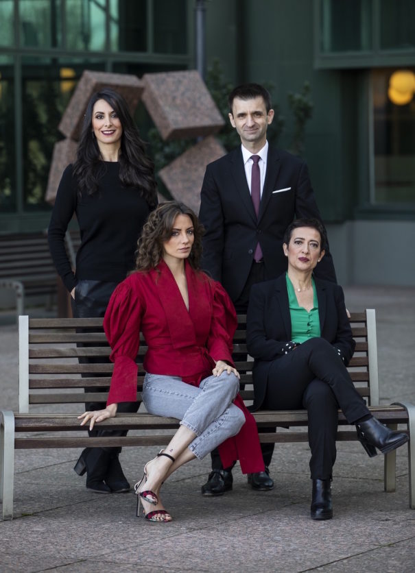 María Guerra, presidenta de la Asociación de Informadores Cinematográficos de España, María Hervás, actriz y presentadora de la gala, Isabel Vázquez, presentadora de la alfombra roja y José Pablo López, director general de RTVM: Telemadrid, Onda Madrid y Telemadrid.es.