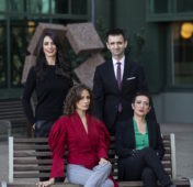 María Guerra, presidenta de la Asociación de Informadores Cinematográficos de España, María Hervás, actriz y presentadora de la gala, Isabel Vázquez, presentadora de la alfombra roja y José Pablo López, director general de RTVM: Telemadrid, Onda Madrid y Telemadrid.es.