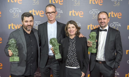 Iñaki Díez, Alazne Ameztoy, Xanti Salvador y Nacho Royo-Villanova, Goya al mejor sonido