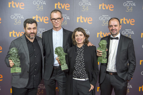 Iñaki Díez, Alazne Ameztoy, Xanti Salvador y Nacho Royo-Villanova, Goya al mejor sonido