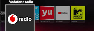 Vodafone TV incorporates Vodafone Radio, the app to listen to the main stations from your television