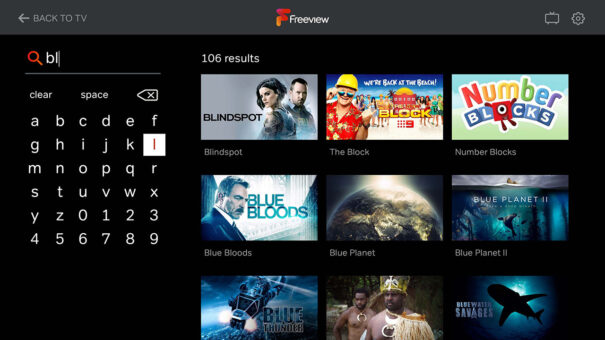 واجهة المستخدم Freeview أستراليا