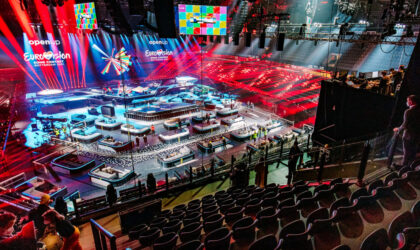 Montaje del escenario de Eurovisión 2021 . (Foto: Nathan Reinds / NPO NOS AVROTROS)