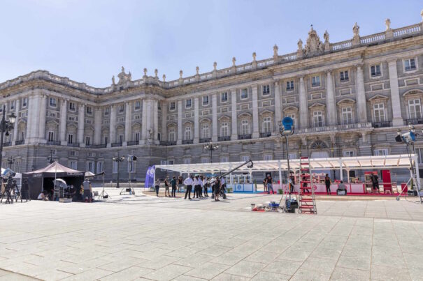 Rodaje del programa Masterchef Junior (Shine Iberia para RTVE) en la plaza de Oriente.