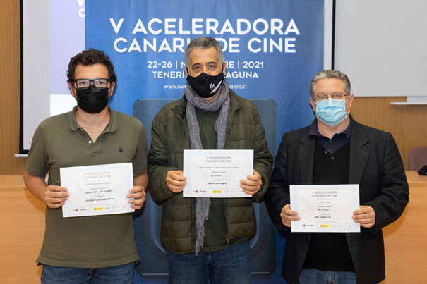 La Berma - Agustín Domínguez - Alberto Lahoud - Rafael Álvarez - Aceleradora Canaria de Cine (Foto: CLAC-M Barreto)