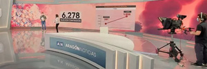 Aragón TV renueva el plató de sus informativos con una pantalla de 18 metros