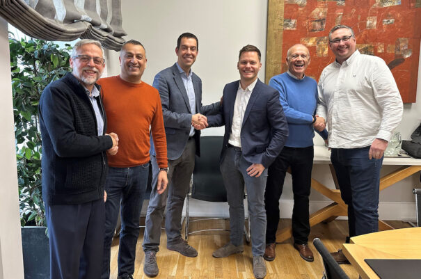 De izda. a dcha.: Lorenzo Heras, Crosspoint CFO/CEO; Snehal Savjani ES Media Group CFOO; Victor García, Crosspoint MD; Ben Murphy, ES Media Group CEO; Jesús Ruiz, Crosspoint CTO; y Jonathan Lyth, ES Media Group CTO.