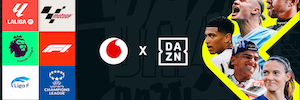 Dank einer Vereinbarung mit DAZN verstärkt Vodafone sein Fernsehangebot mit Fußball, F1 und MotoGP