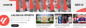 LaLiga, distinguished with the Diamond Button for adding 10 million subscribers on YouTube