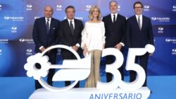 De izquierda a derecha: Massimo Musolino, consejero delegado de Gestión y Operaciones de Mediaset España; Alessandro Salem, consejero delegado de la compañía; Cristina Garmendia, presidenta de Mediaset España; Stefano Sala, consejero delegado de Media For Europe Advertising, presidente ejecutivo de Publiespaña y miembro del Consejo de MFE-MediaForEurope; y Davide Mondo, consejero delegado de Publiespaña.