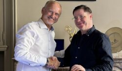 Serge Van Herck, director general de EVS; y Luis Miguel Sampaio, CEO de MOG Technologies