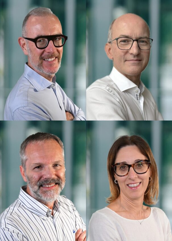Davide Morsiani, director general (arriba a la izquierda), Gerrit Buhe, director técnico (arriba a la derecha), Andrea Bulfon, director de operaciones (abajo a la izquierda) y Marika Stangherlin (abajo a la derecha).