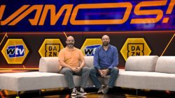 Ricardo Barros, COO de wTVision y Michele Dalai, Senior Vice President Content de DAZN Italy, en el nuevo estudio virtual.