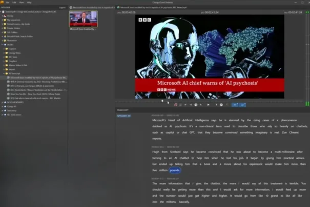 Cinegy speech-to-text